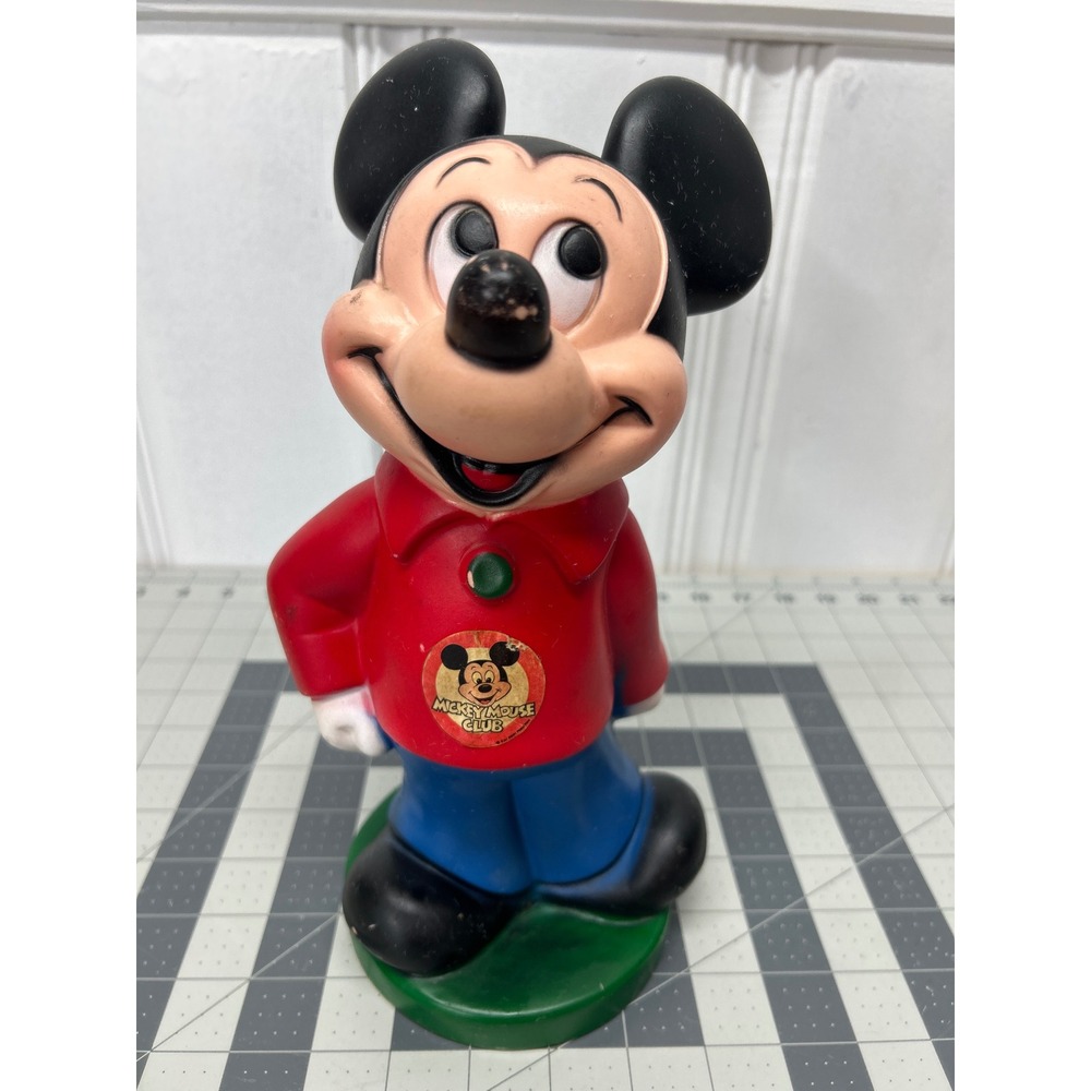 Vintage‎ Disney Mickey Mouse Club Coin Bank Vinyl Retro Kitsch Mid Century